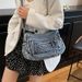 Casual Style Versatile Women's For Middle-aged And Elderly, Crossbody Mom's Shoulder Bag, Washed Denim Ladies' Bag_voghion.com