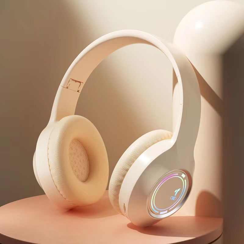 Nuovissimo cuscinetto auricolare a copertura totale rivisto, supporto per illuminazione colorata RGB, slot per scheda, cuffie Bluetooth wireless cablate_voghion.com