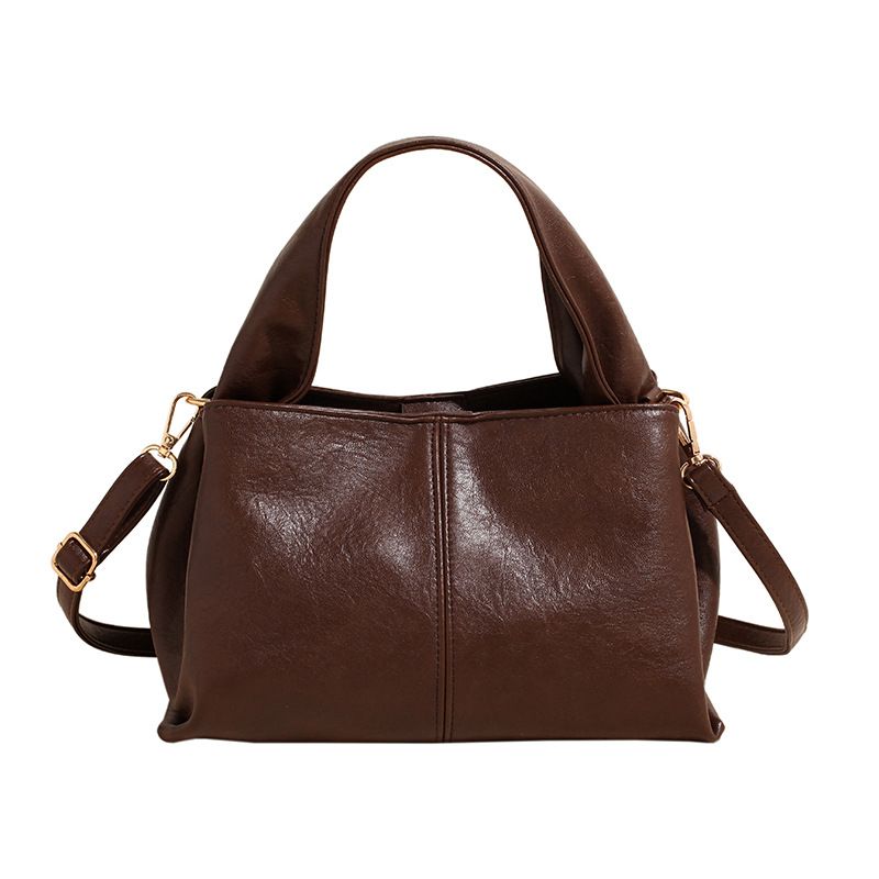 Western texture simple handbag 2023 autumn winter new vintage crossbody tote bag shoulder women's bag  ..._voghion.com