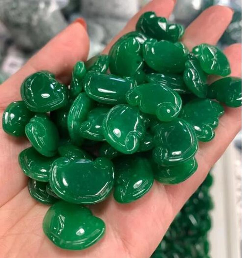 Ruyi – natürliche Perlen in grüner Jade, 5 Teile, zum Basteln, Armband, Halskette, Schmuck, Accessoires, Amulett, Schmuck für Damen und Herren_voghion.com