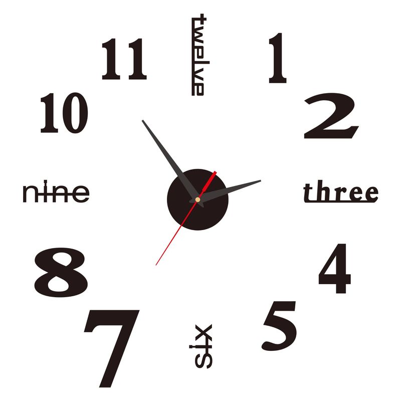 Creative Frameless Mute Wall Clock Simple DIY Living Room Stereoscopic Decorative Clock Luminous Clock Wall Sticker Clock Black Gold Silver_voghion.com