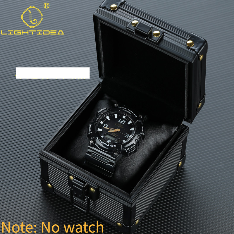 Pure Black Sky Blue Aluminum Alloy Watch Storage Box Single Pack Transparent Cover Watch Storage Box_voghion.com