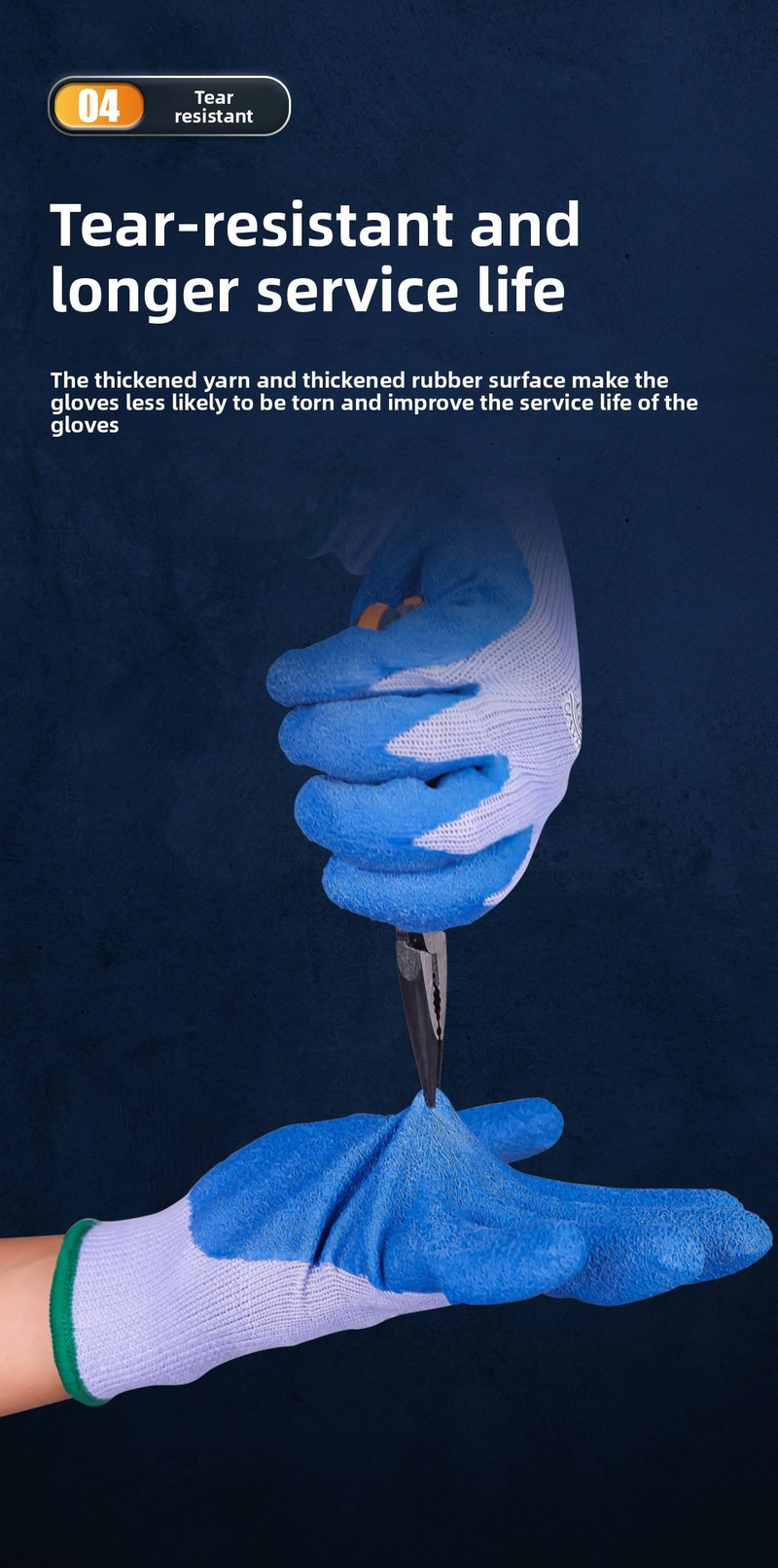 Gants d'électricien isolés, résistants à la tension 400 V, gants de travail ignifuges, conception de texture antidérapante en caoutchouc électrique pour les électriciens, empêchent les coups de couteau_voghion.com