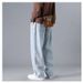 Vintage Washed Men's Jeans High Street Straight Leg Loose Fit Wide Trousers For Casual Wear_voghion.com