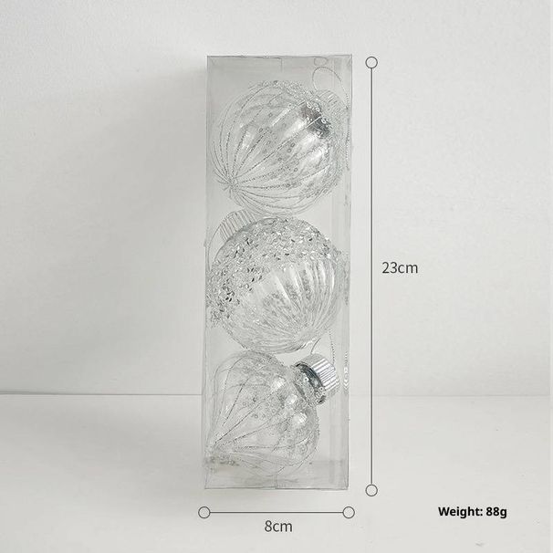 Elegantes, mattiertes Weihnachtsschmuck-Set – Bruchsichere Kugeln im europäischen Stil für den Weihnachtsbaum (8 cm, Silberweiß & Cremeweiß, 3/4-Packung)_voghion.com