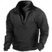 Men's Clothing V Neck Buttoned Sweatshirt Fleece Warm Tactical Sweatshirt Pullover Training Men's Long Sleeved Men's Clothing_voghion.com
