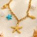 Necklace Women Golden Pendant Necklace Fashion Niche Beach Style Starfish Conch Titanium Steel Multi-Element Gold Koi Fish Pendant Necklace For Women_voghion.com