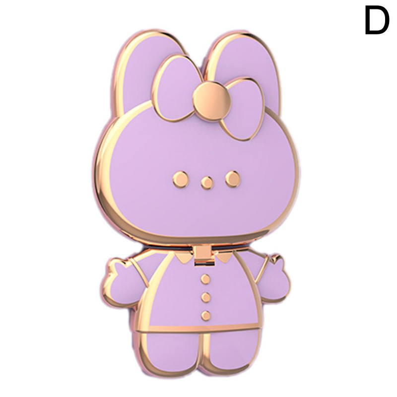 Cute 3D rabbit hidden mobile phone rack Folding creative 3D finger rack mirror mobile phone rack Mobile phone accessories_voghion.com