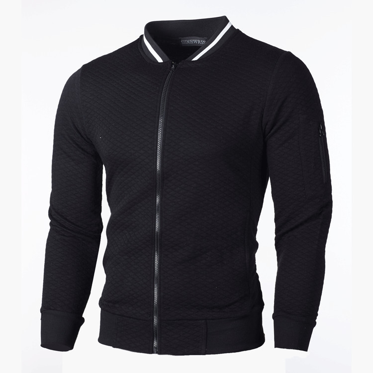 Kapuzenjacke mit Reißverschluss und Stehkragen für Herrenbekleidung_voghion.com