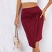 Women's fashion elastic waist elastic twist irregular temperament wrapped hip skirt_voghion.com