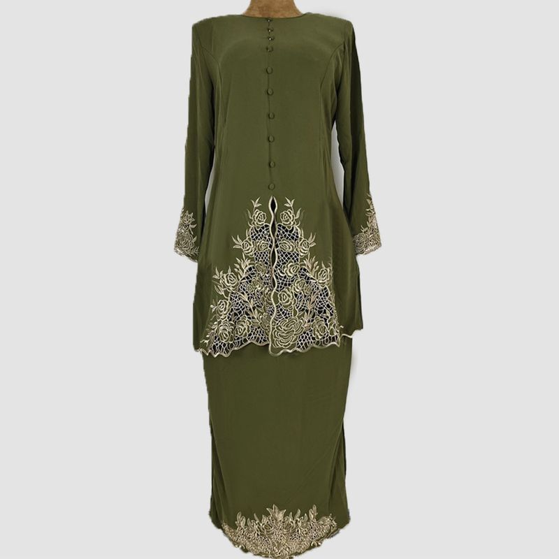Women's Clothing ancient cage clothing satin starlight   embroidery hollow embroidery heavy skirt two piece suit_voghion.com