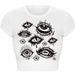 Cross-Border Dameskleding Nieuw Nieuw Hot Sale Persoonlijkheid Straatstijl Cool Oogprint Baby T-shirt Crop Top T-shirt_voghion.com