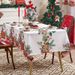 Christmas Tablecloth Set – Waterproof Polyester Holiday Dining Decor With Bells, Snowflakes & Trees For Party, Restaurant, Gift Wrapping_voghion.com