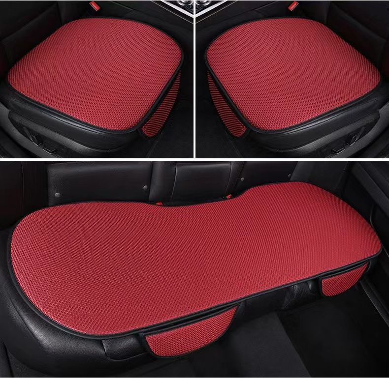 Coussin d'été pour voiture, ensemble de trois pièces en soie glacée, coussin respirant et rafraîchissant sans dossier, fournitures pour voiture_voghion.com