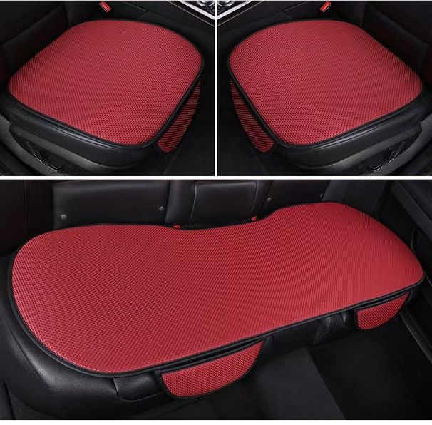 Coussin d'été pour voiture, ensemble de trois pièces en soie glacée, coussin respirant et rafraîchissant sans dossier, fournitures pour voiture_voghion.com
