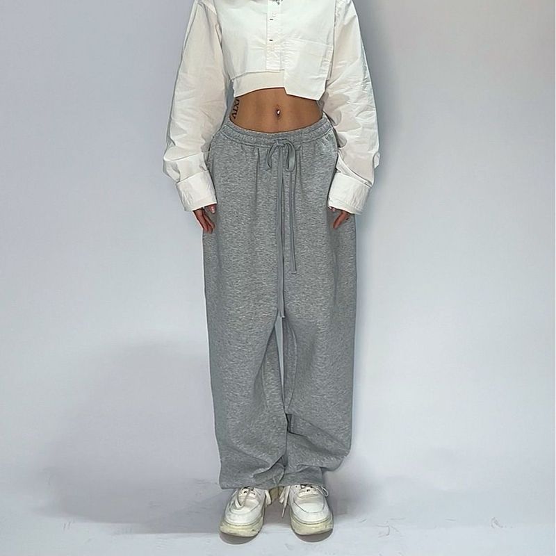 New American Style Trendy Y2k Hip-Hop Washed Straight-Leg Sports Sweatpants Loose Street Casual Pants_voghion.com