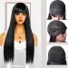 Lige menneskehår paryk med pandehår Brazilian Remy 100% menneskehår paryk til kvinder_voghion.com