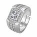 Yihua Carbon Ein Karat High Herren Diamant Moissanit Platiniert, Kraftvoller Ehering_voghion.com