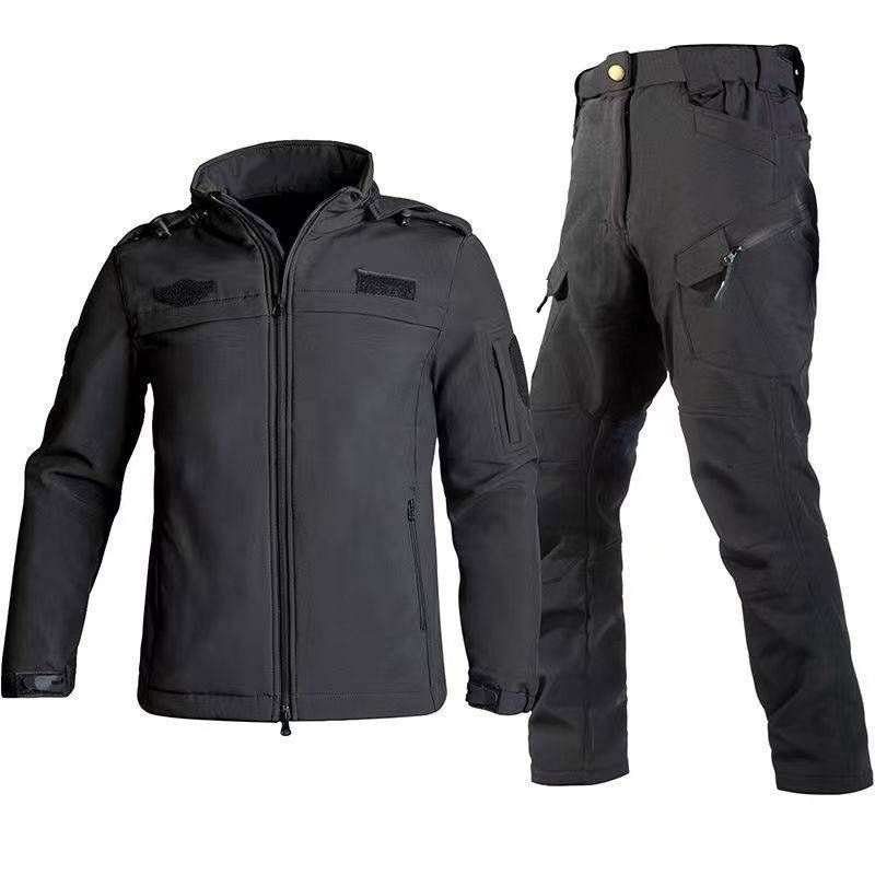 Herenkleding Plus Fluwelen Speciale Dienst Trainingspak Slijtvast Warm Veiligheidspak Complete Set_voghion.com
