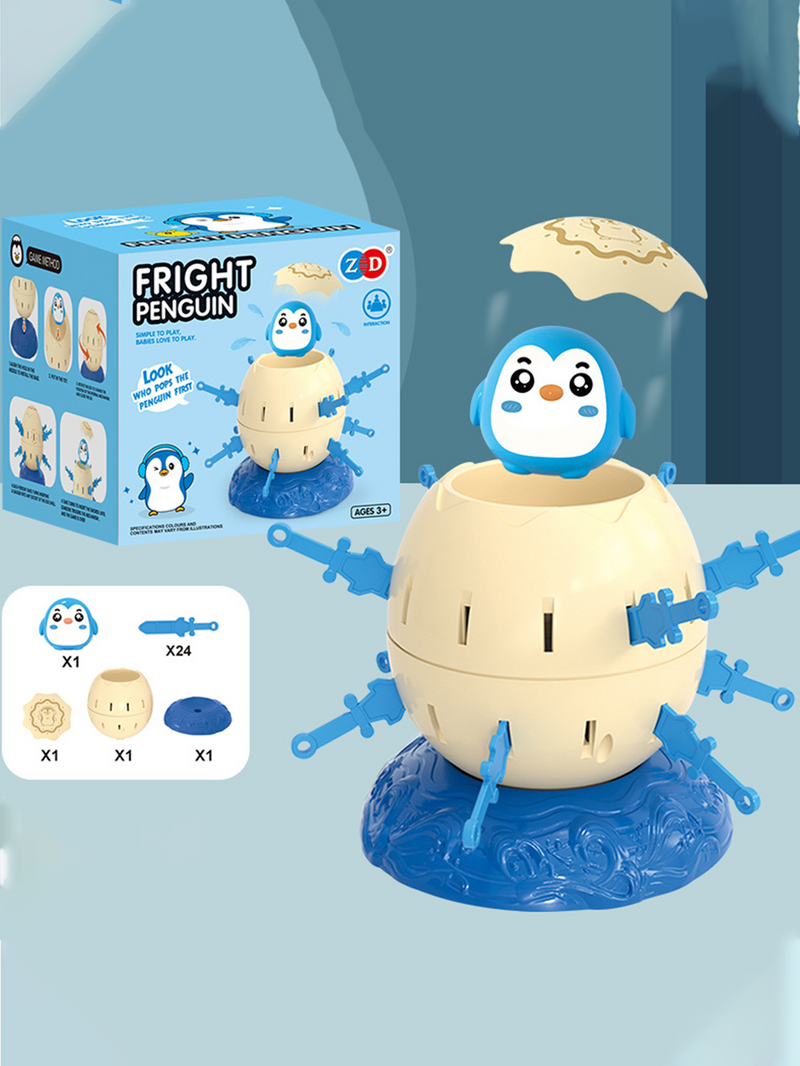 1 x Pop-Up-Piratenspiel | Interaktives Piraten-Fass-Enten-Spielzeug, neuartiges Pinguin-Frosch-Enten-Brettspiel_voghion.com