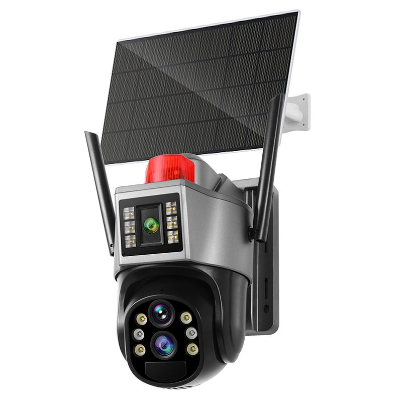 Single SolarPanel WIFI Camera With 10x Zoom, 6MP HD, Dual-Light Night Vision, No SD Card Included_voghion.com