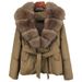 "Tailored Winter Essential – Women’s Short Puffer Jacket With Detachable Fox Fur Trim (91% Duck Down, Belted Waist For Petite Frames)"_voghion.com