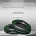Black Leather Oval Round Universal Splicing Ear Over-Ear Earpads Replacement Headphone Covers Internet Cafe Solid Color_voghion.com