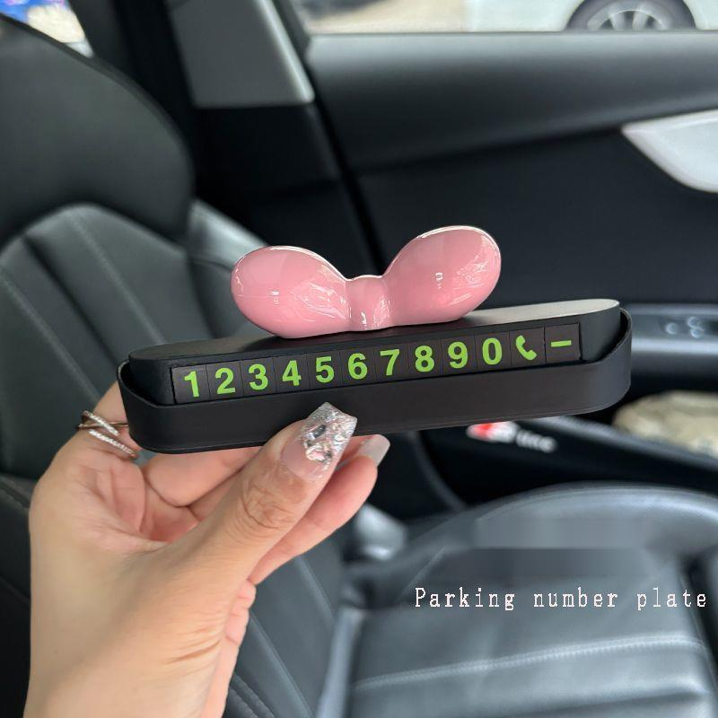 Parcare temporară 2024 Noua plăcuță de număr de model Dopamină Creativă Drăguț Mașină Semn de telefon mobil_voghion.com