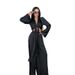10756 Women's Fashion Sleeve Tie Short Top Hollow Out Split Long Pants Elegant Two-Piece Set_voghion.com