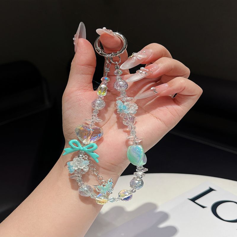 Bundels en sets met telefoonaccessoires, vers kristalboeket, liefdesjade vlinderkwast, mobiele telefoonketting, hoogwaardige polsband met kralen, partij_voghion.com