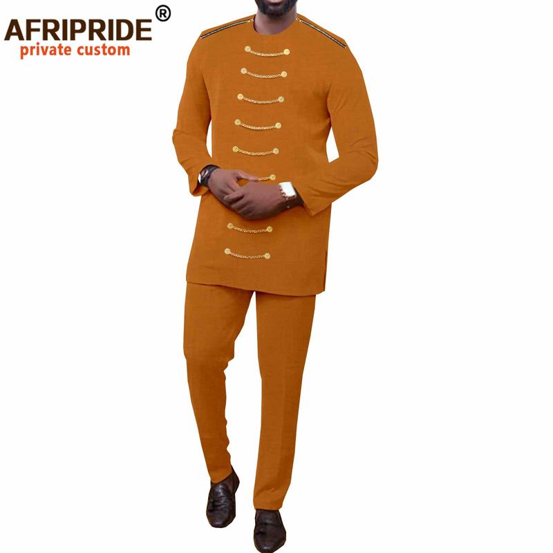 Men's clothing African national printing batik cotton men's casual set_voghion.com