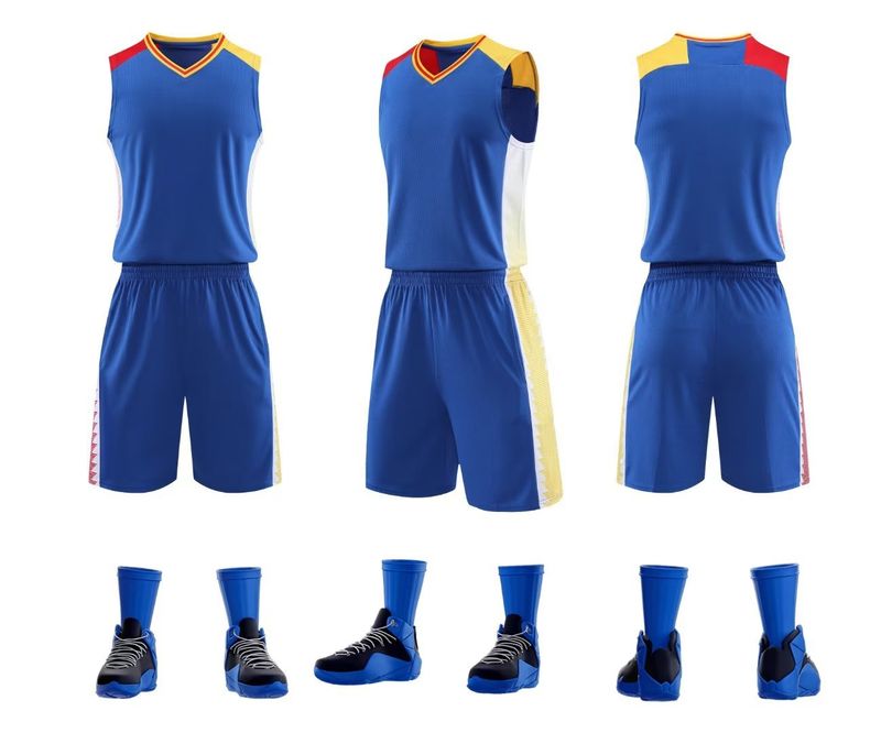 Basketball suit set, men's trendy printed jersey, training camp vest, student competition team uniform, group purchase_voghion.com
