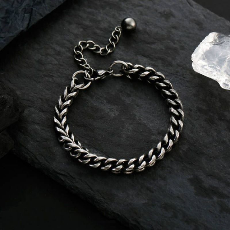 Trendy Simple Elegant High-end Personality Hip-hop Cool Men's Titanium Steel Bracelet_voghion.com