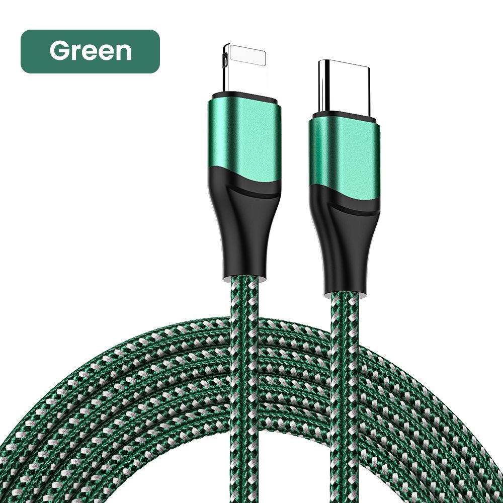 Câble USB C de charge rapide PD 20W pour iPhone type-c à câble de données à 8 broches câble tressé en nylon pour iPhone 14 13 11_voghion.com