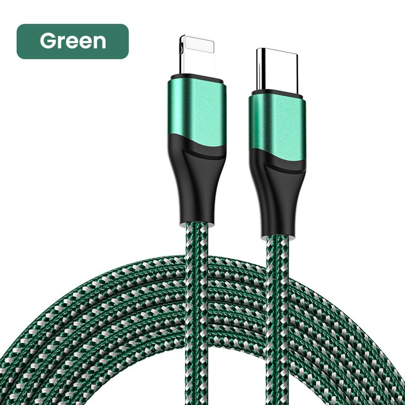 PD 20W gyorstöltő USB C kábel iPhone Type-C - 8 tűs adatkábelhez, nejlon fonott kábel iPhone 14 13 11 készülékhez_voghion.com