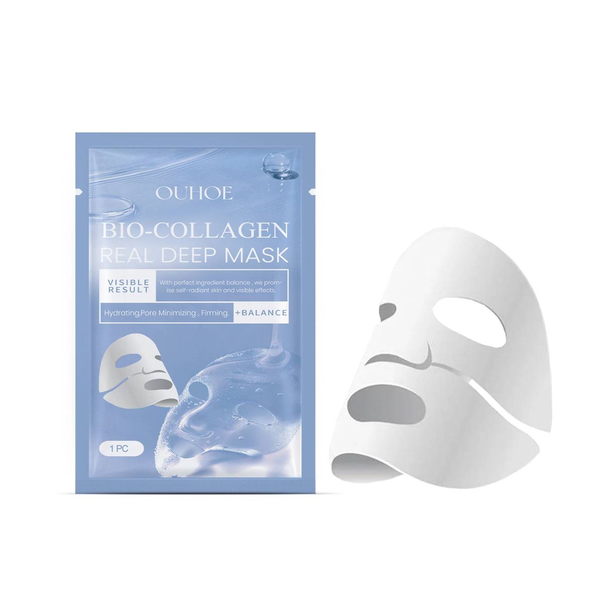 OUHOE Bio-Collagen Real Deep Mask, It Moisturizes Moisturizing Anti-Wrinkle Fade Out Fine Lines Smooth White Chun Water Skin Mask_voghion.com