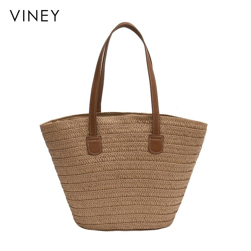 VINEY Bag Women 2025 New Tote Bag Straw Women's Bag Summer Large Capacity Shoulder Bag Woven Bag_voghion.com