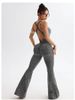 Leopard Print Flare-Leg Jumpsuit – Sexy Backless Yoga Bodysuit (S-L, 5 Colors) – Stretchy Bell-Bottom Workout Outfit With Built-In Bra_voghion.com