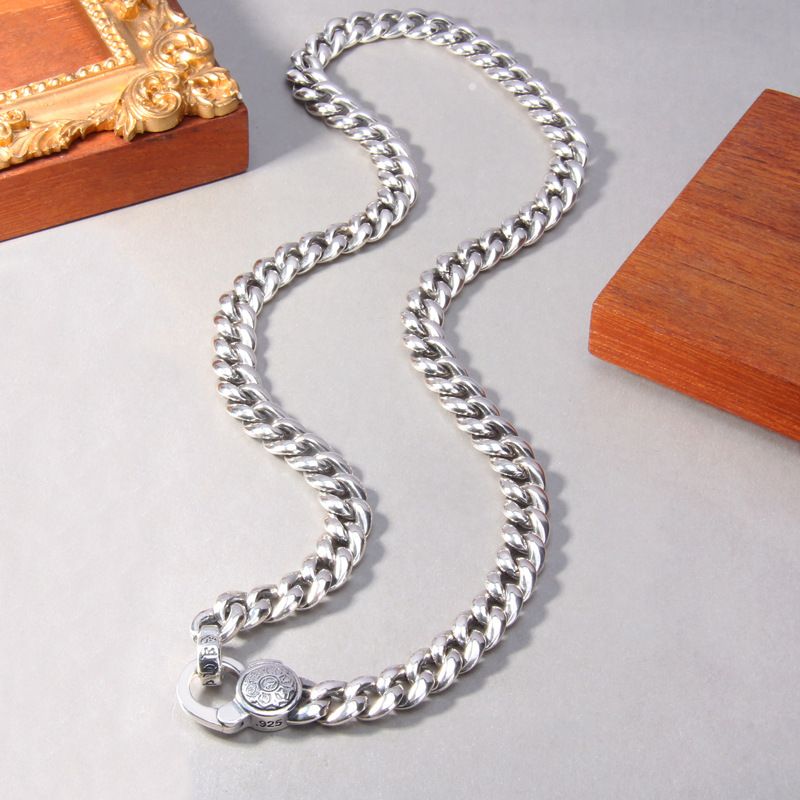 S Pure Mantra a sei parole, pesante, artigianale, largo, cubano, da uomo, con catena in argento, stile alla moda_voghion.com