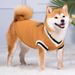 Gebreid vest met V-hals in campusstijl, winteroutfit voor kleine honden met teddybeer. Herfstkleding._voghion.com