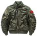 Men's Flight Jacket - Oversized Tactical Bomber Jacket With Stand Collar Embroidered Baseball Style Waterproof & Windproof (Khaki, Black, Army Green)_voghion.com