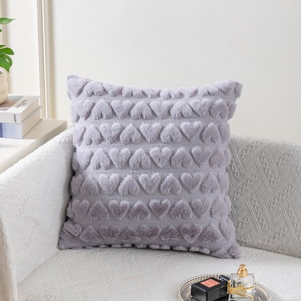 Embroidered Heart Throw Pillow Cover – Soft Polyester Cushion Case For Sofa & Bed (45x45cm/50x50cm/55x55cm, Modern Minimalist)_voghion.com