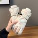 Warm Cute Bear Ski Gloves For Women Winter Outdoor Riding Windproof Coldproof Fleece Lined Thickened_voghion.com