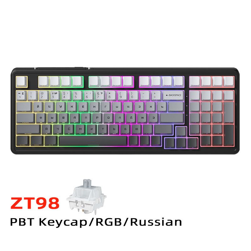 FURYCUBE ZT98 Russian Side-engraved Mechanical Keyboard Wired RGB Hot-swappable Russian Gaming E-sports Keyboard_voghion.com