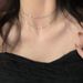 Sparkling double-layer metal necklace for women, summer choker, temperament necklace, light luxury, niche clavicle chain_voghion.com