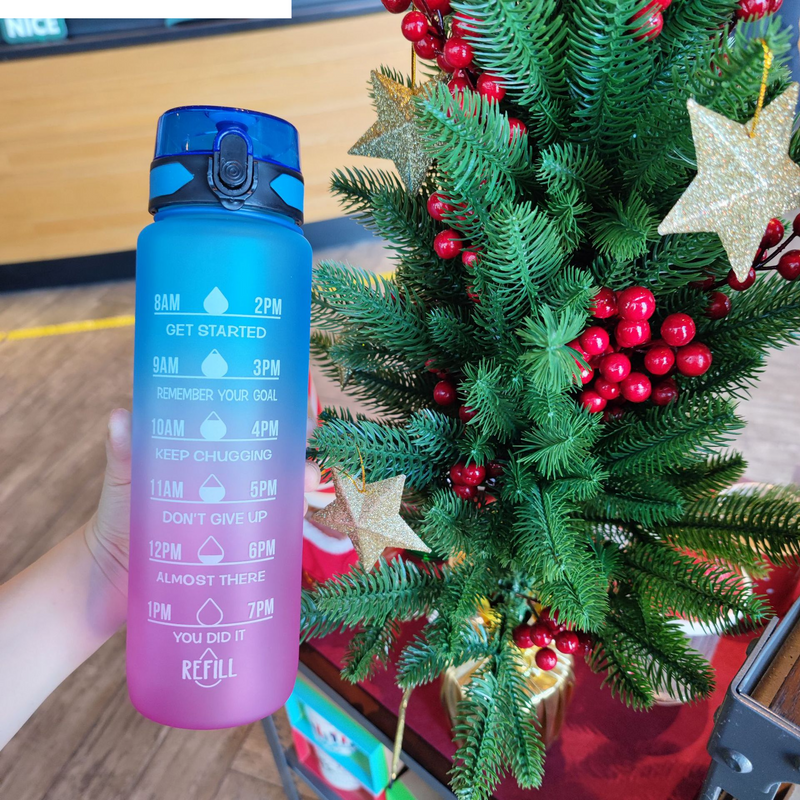 Degrade renkli su şişesi buzlu uzay kupası taşınabilir halat sıçrama kapağı kupası 1000ml açık hava fitness spor su şişesi_voghion.com
