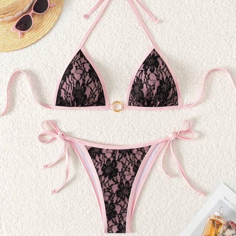 Maillot de bain bikini sexy en dentelle pour femme_voghion.com