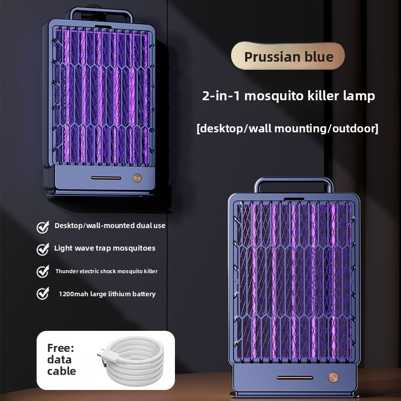 USB Rechargeable Electric Mosquito Killer - Outdoor UV Light Trap With Photocatalyst Technology & 2000V Zapping Grid_voghion.com