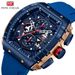 Men's Casual Quartz Watch With Silicone Strap, Buckle Dial, Luminous Hands, And Date Function, Water Resistant To 30M Hollow Men's Watch 0399G_voghion.com
