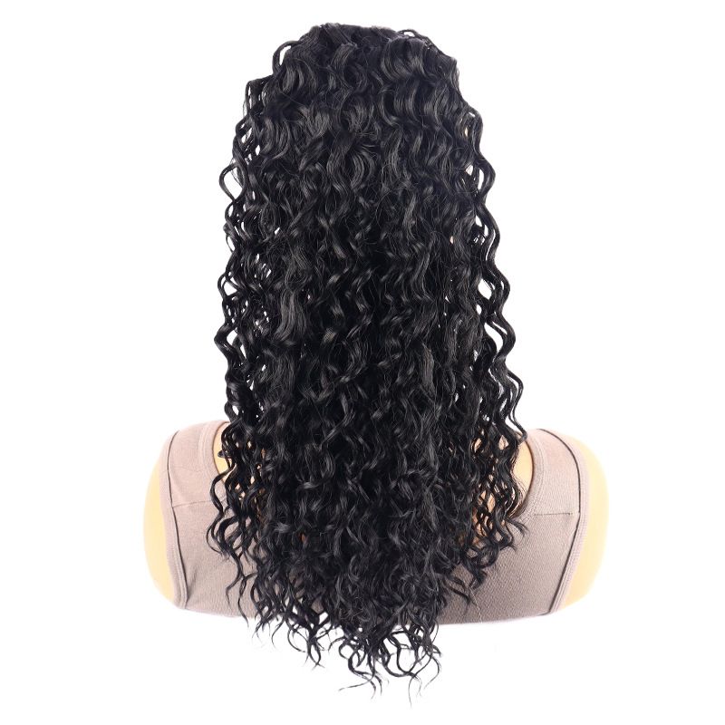 Synthetic Clip-in Wig Ponytail Black Fluffy Drawstring Small Curly High Ponytail Curly Ponytail Spot_voghion.com